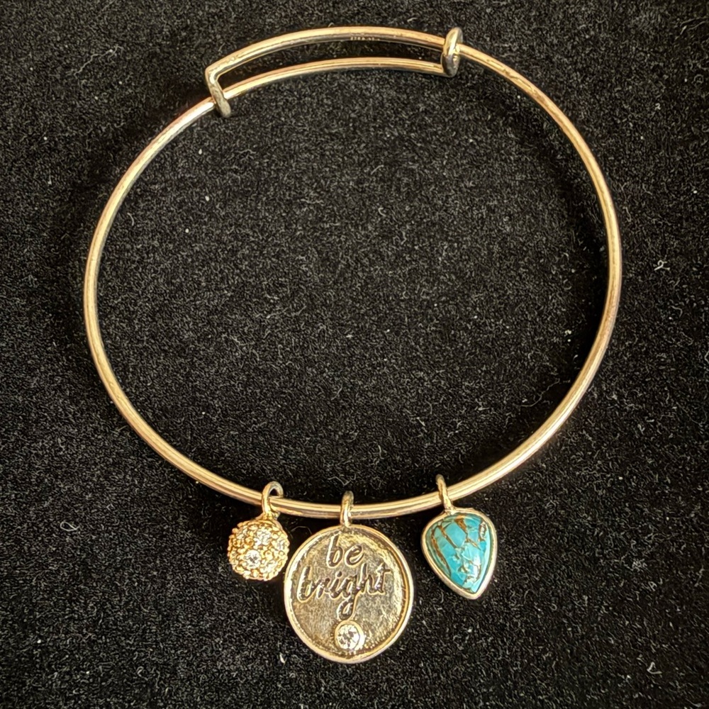 Gold and Turquoise Charm Bracelet